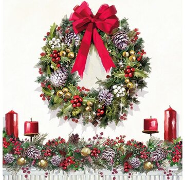 Ambiente Servetten "Bow on wreath" 33x33 cm