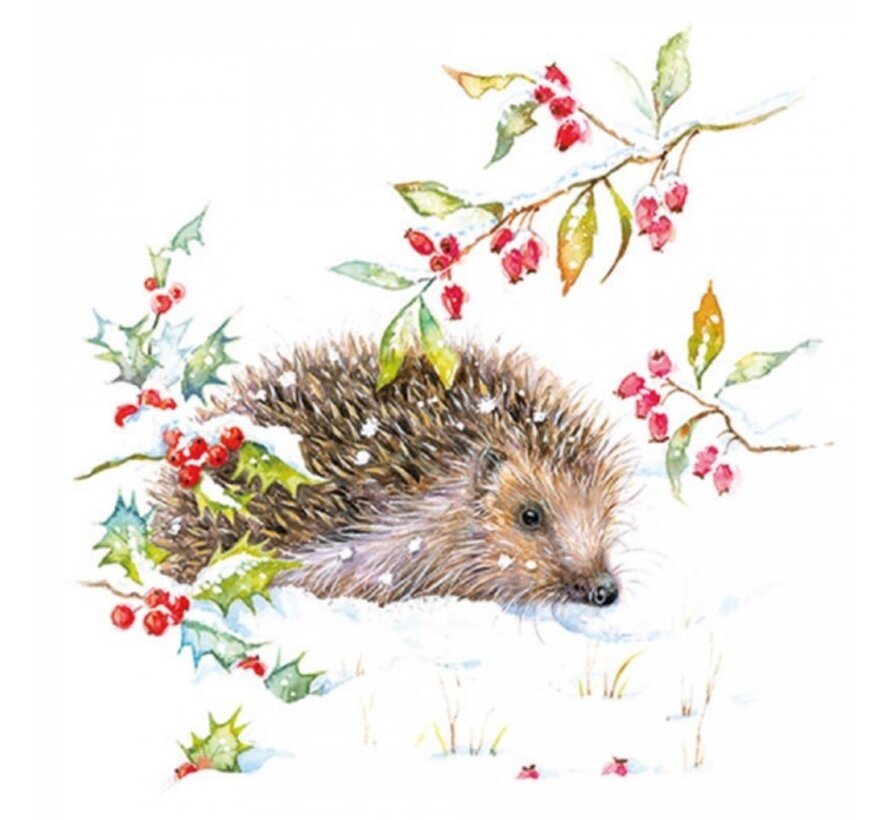 Servetten "Hedgehog in winter" 33x33 cm