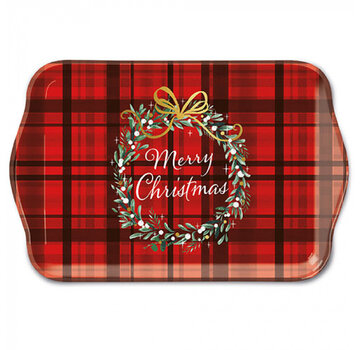 Ambiente Dienblaadje "Christmas plaid red"