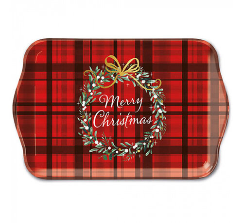 Ambiente Dienblaadje "Christmas plaid red"