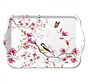 Dienblaadje "Bird & blossom white"