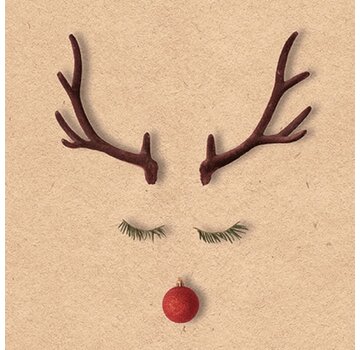 Ambiente Servetten "Recycled Christmas reindeer nature" 33x33 cm