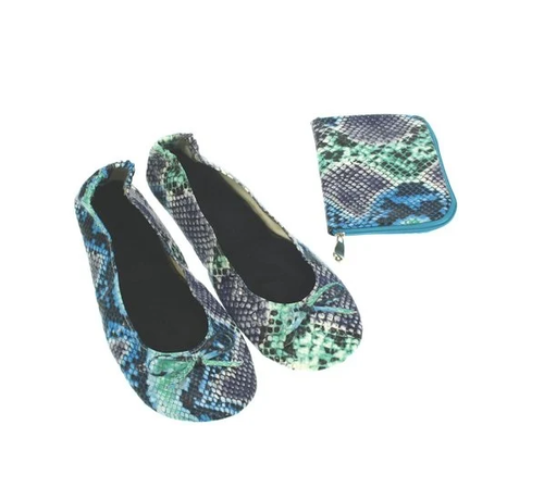 Best Friends Pocket Shoe  slangenprint blauw maat 36/37