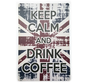 Tekstbord metaal "keep calm and drink coffee" 20x30cm