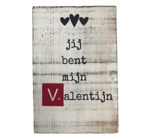 CottonCounts Tekstblok "Valentijn red"
