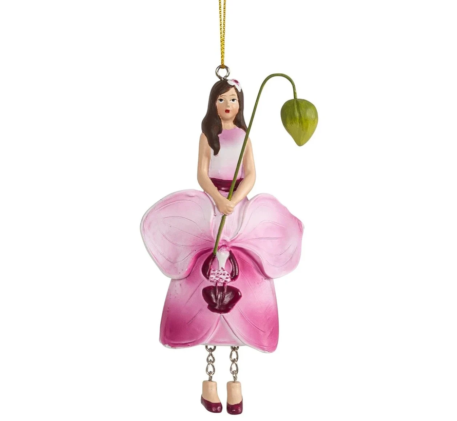 Bloemenmeisje hangend "Orchidee roze"