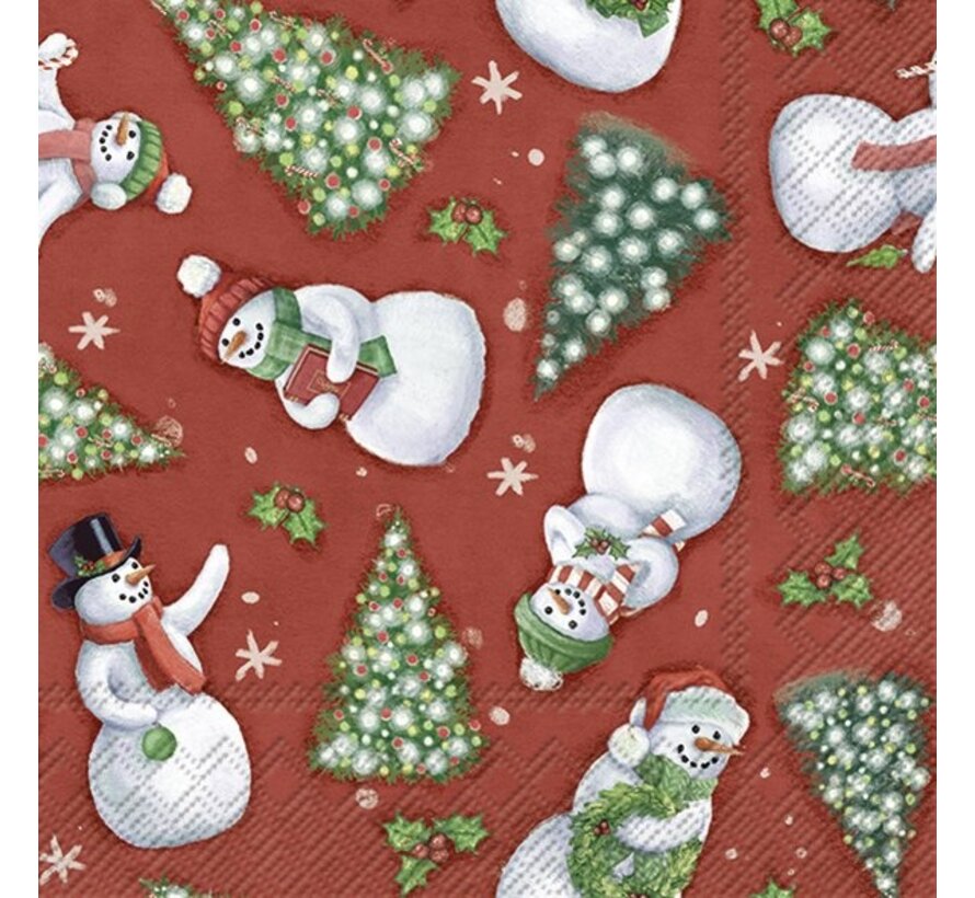 Servetten "Snowman" 33x33 cm