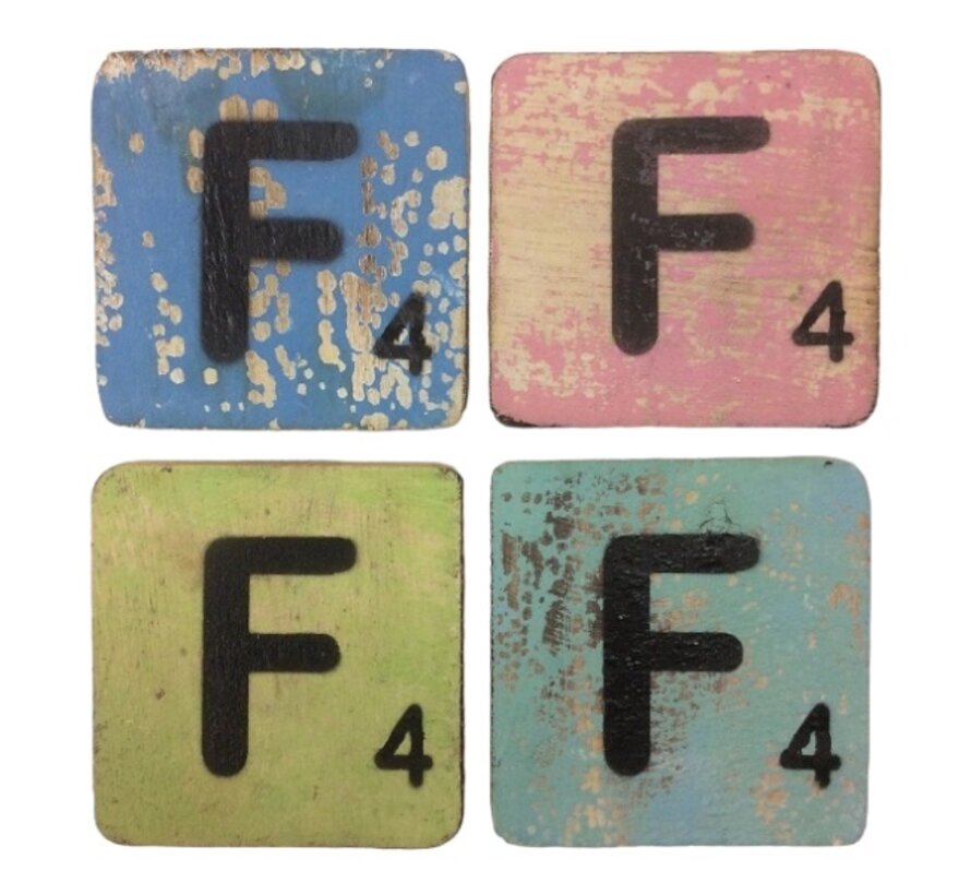 Letter F 6x6 cm (ALLEEN GEKLEURD)