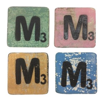 CottonCounts Letter M 6x6 cm (ALLEEN GEKLEURD)