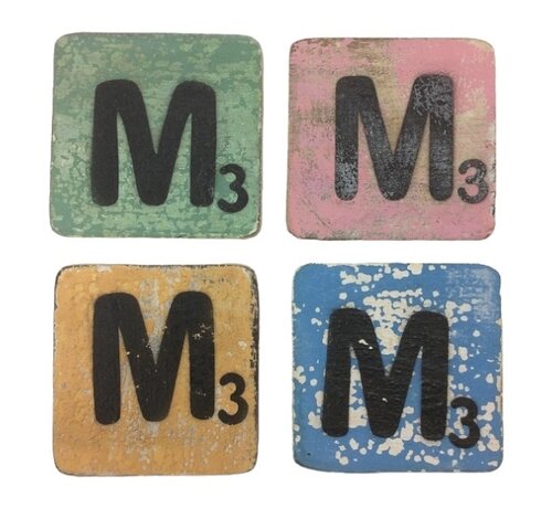 CottonCounts Letter M 6x6 cm (ALLEEN GEKLEURD)