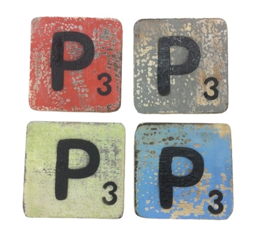 Letter P 6x6 cm (ALLEEN GEKLEURD)