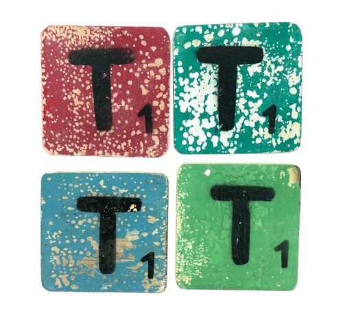 CottonCounts Letter T 6x6 cm (ALLEEN GEKLEURD)