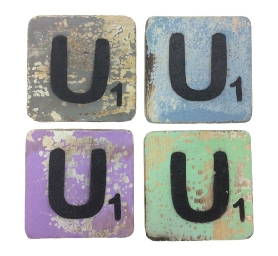 Letter U 6x6 cm (ALLEEN GEKLEURD)