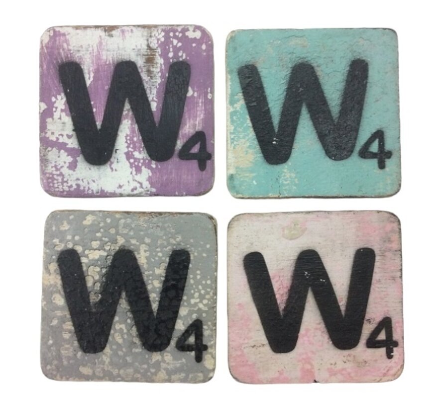 Letter W 6x6 cm (ALLEEN GEKLEURD)