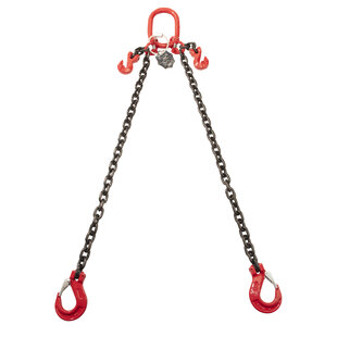 VDH Chain 2-spring with flap and notch hooks, Ø 6 mm