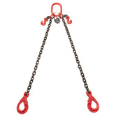 VDH Chain 2-jump with safety and notch hooks, Ø 6 mm