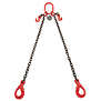VDH Chain 2-jump with safety and notch hooks, Ø 6 mm