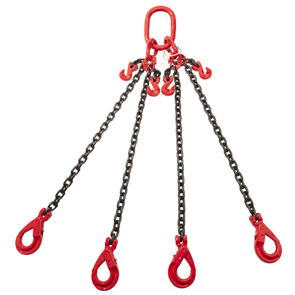 VDH VDH Chain 4-prong with safety and notch hooks, Ø 6 mm