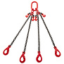 VDH Chain 4-prong with safety and notch hooks, Ø 6 mm
