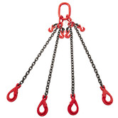 VDH Chain 4-jump with safety and notch hooks, Ø 10 mm