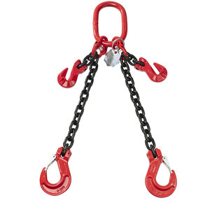 KETTING 2-SPRONG MET KLEP- EN INKORTHAKEN, Ø 6 MM