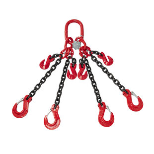 VDH Chain 4-jump with valve and shortening hooks, Grade 80