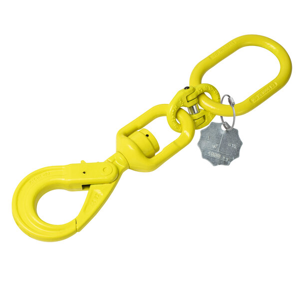 VDH Chaîne VDH 1-brin avec crochet de levage pivotant avec verrou de sécurité, Grade 100
