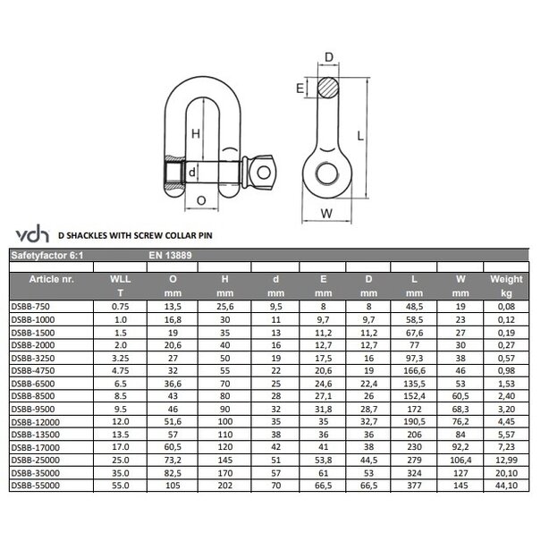 VDH VDH D-latch breast bolt