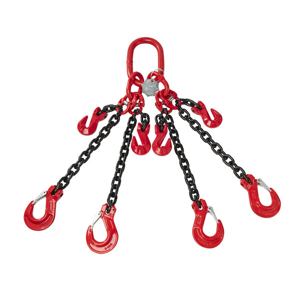 VDH KETTING 4-SPRONG MET KLEP- EN INKORTHAKEN, Ø 8 MM