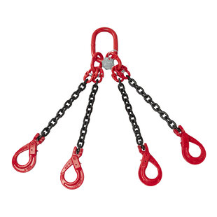 KETTING 4-SPRONG MET VEILIGHEIDSHAKEN, Ø 6 MM