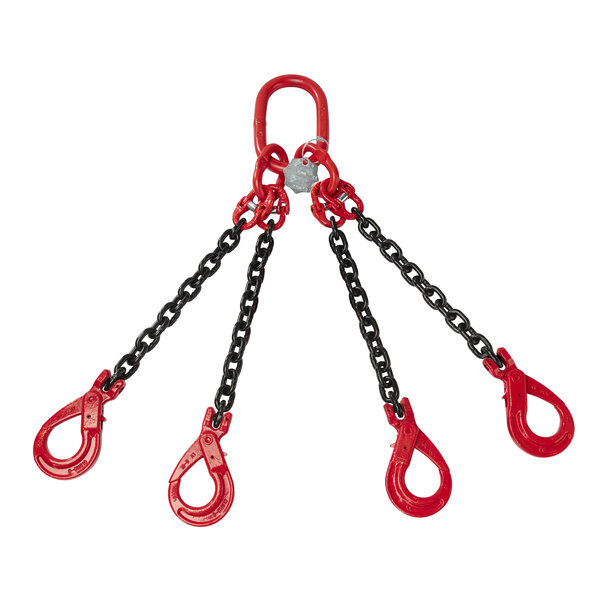 VDH KETTING 4-SPRONG MET VEILIGHEIDSHAKEN, Ø 6 MM