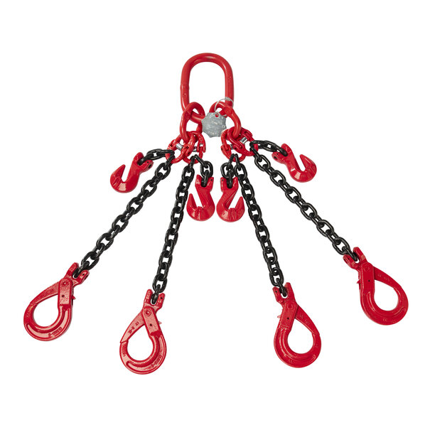 VDH KETTING 4-SPRONG MET VEILIGHEIDS- EN INKORTHAKEN, G80, Ø 13 MM