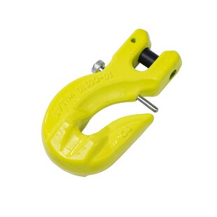 Clevis grab hook + safety pin, Grade 100