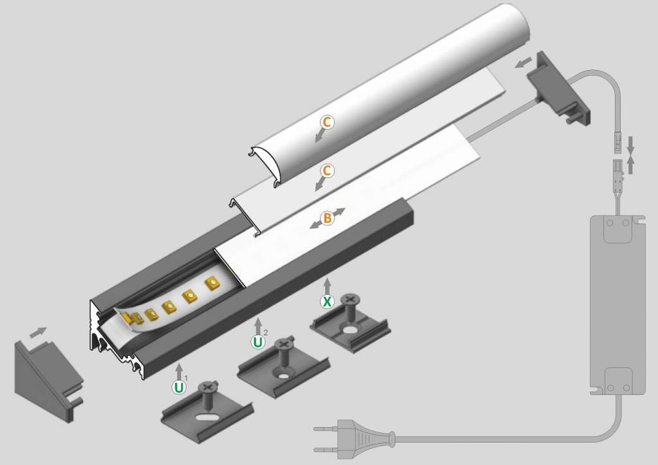 ANGLE10 10mm Profile LED Surface 1m-2m