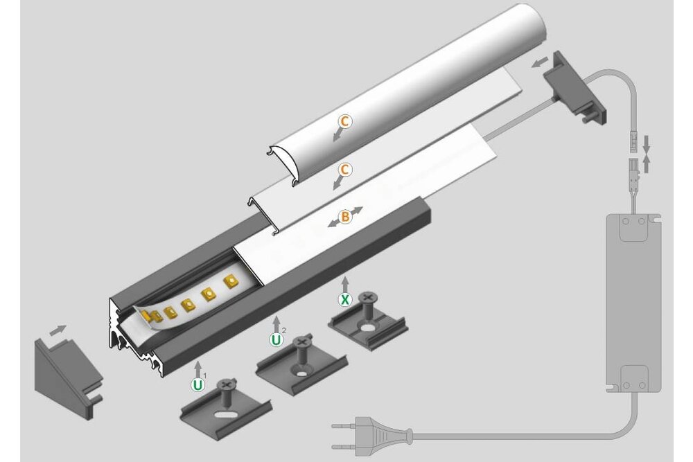 ANGLE10 10mm Profile LED Surface 1m-2m