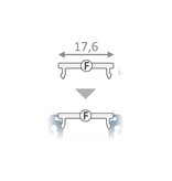 Couvercle F ClickDessus en longueur de 1m ou 2m pour profilés de type FLUID14,LINEA14, ANGLE14 et NOVA