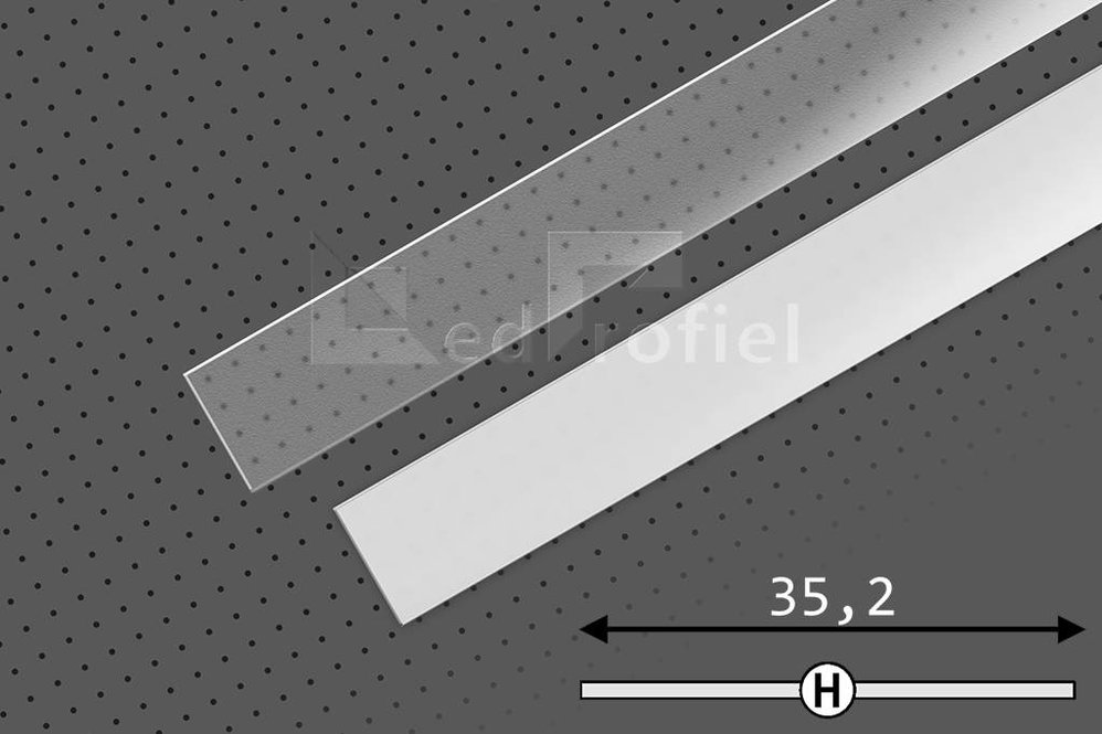 Couvercle H GlisserCôté en longueur de 1m ou 2m pour profilé LED SMOOTH