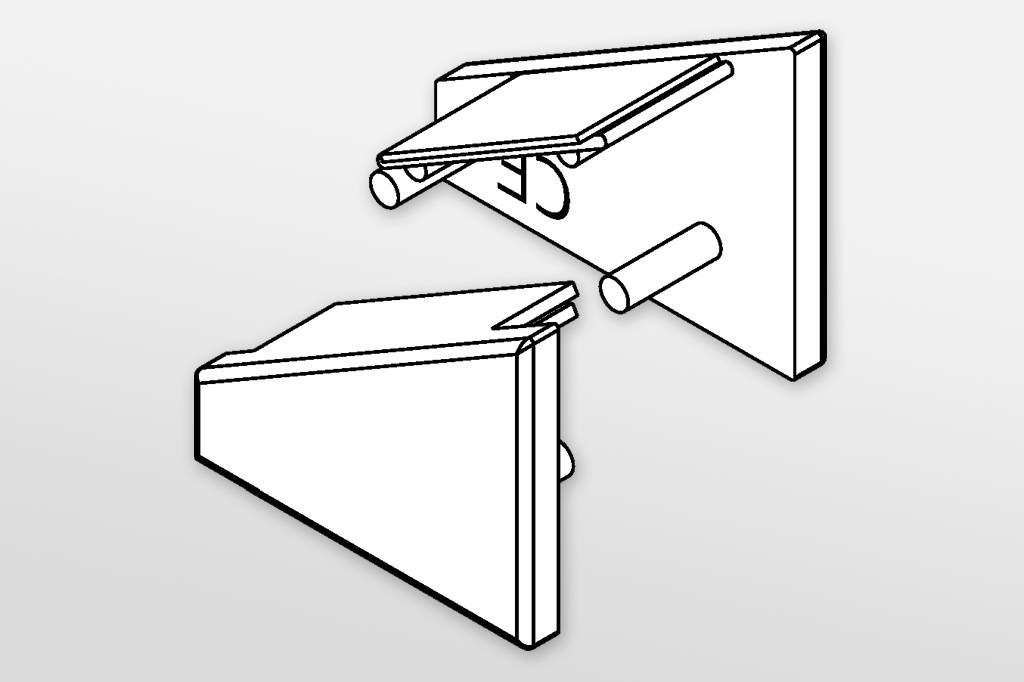 Embouts pour profilé LED ANGLE Ensemble de deux, avec ou sans trou pour câble