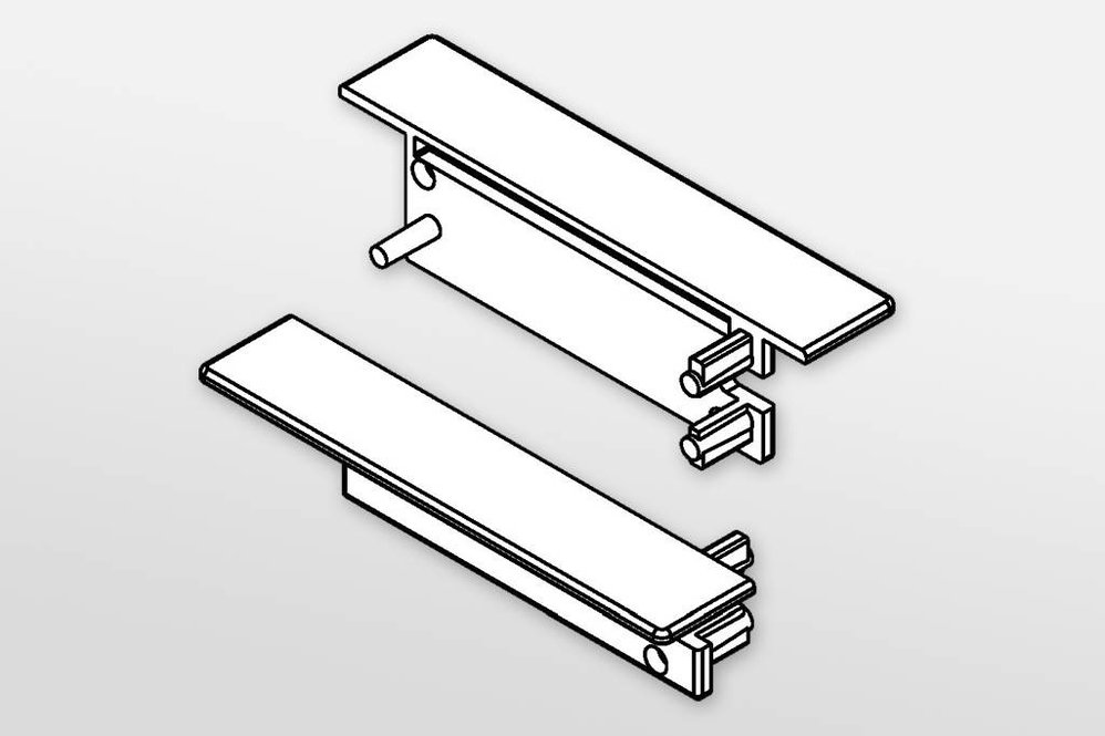 Embouts pour profilé LED SMOOTH Ensemble de deux, avec ou sans trou pour câble