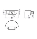 Embouts pour profilé LED LINEA14 Ensemble de deux