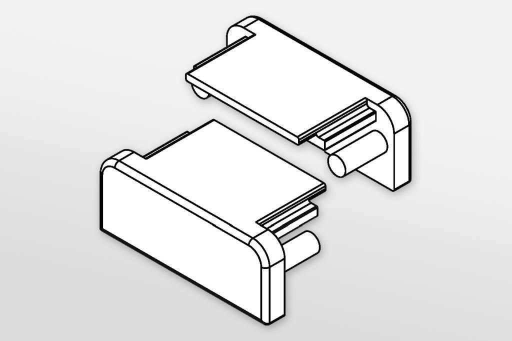 Embouts pour profilé LED FLUID14 Ensemble de deux, avec ou sans trou pour câble