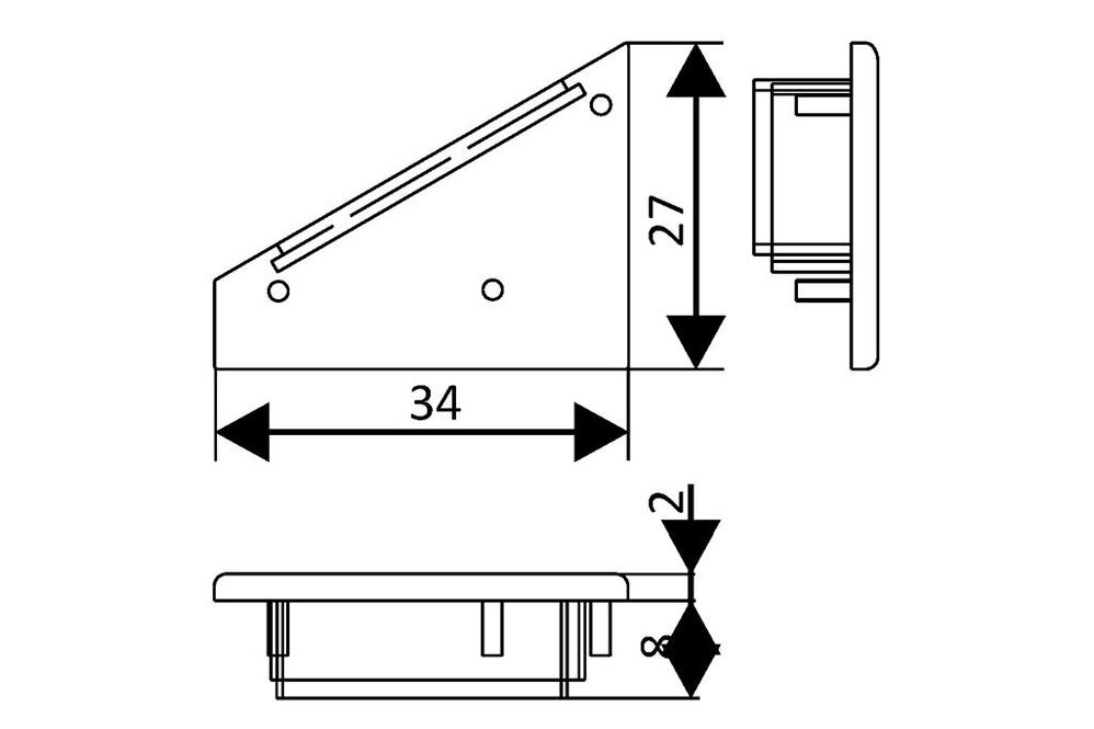 Embouts pour profilé LED ANGLE27 Ensemble de deux, avec ou sans trou pour câble