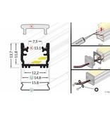 STEPON Profilés LED 12mm pour sol / plancher 1m-2m