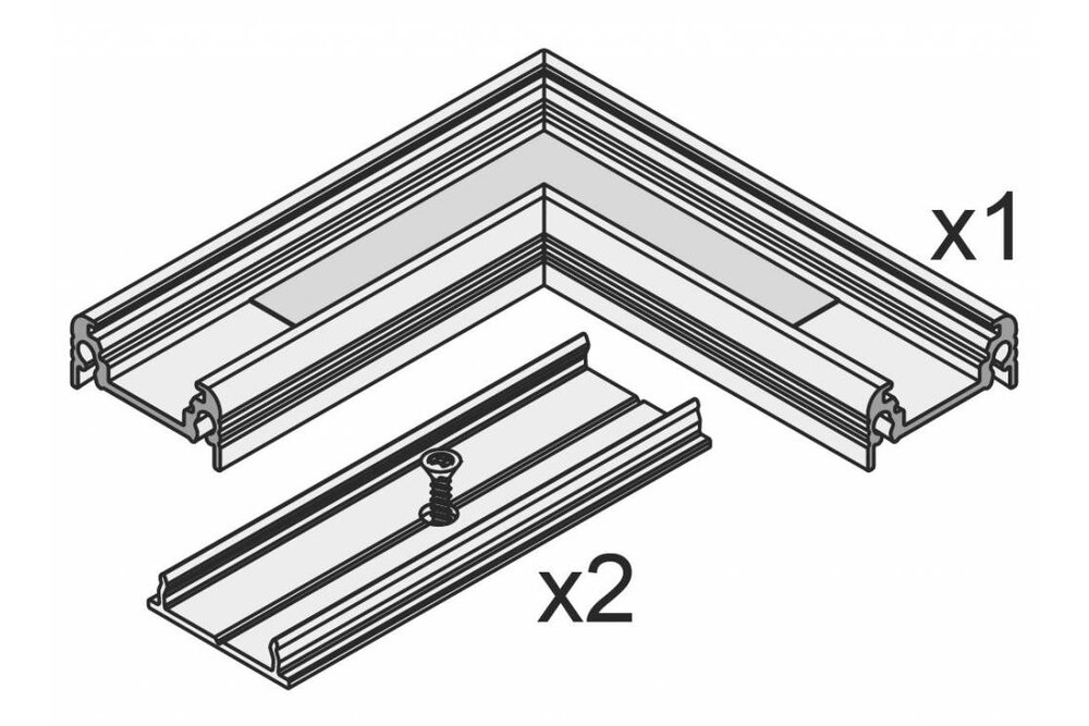 Connecteur d'angle à 90° pour profilé LED Fluid
