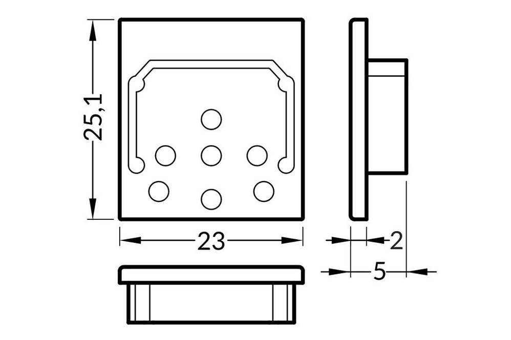 Embouts pour profilé LED NOVA20. Ensemble de deux