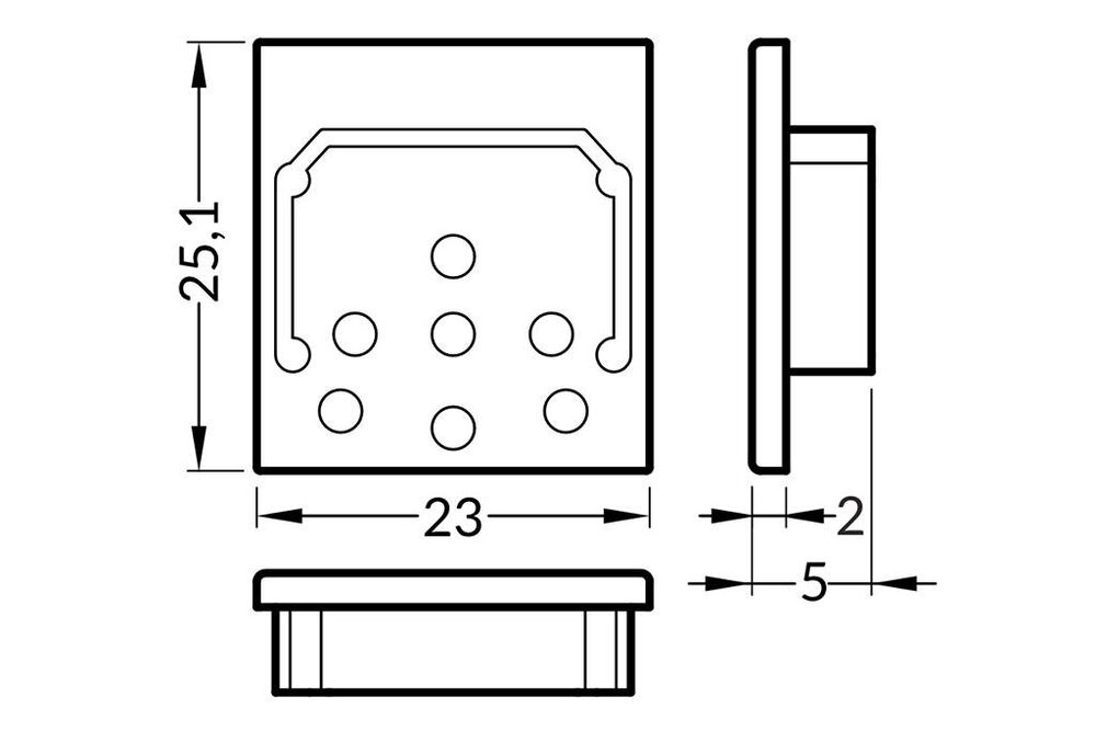 Embouts pour profilé LED NOVA20. Ensemble de deux