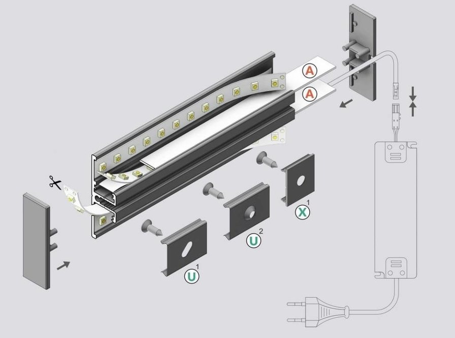 AMBI10 Profilé LED Éclairage latéral indirect