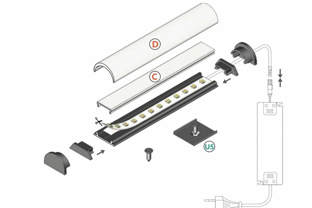 BEND profilé LED pliable en aluminium 1m-2m