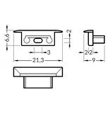 Embouts pour profilé LED LUMO RS, Rectangulaire, Ensemble de deux