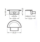 Embouts pour profilé LED LUMO RS, Semi-circulaire, Ensemble de deux